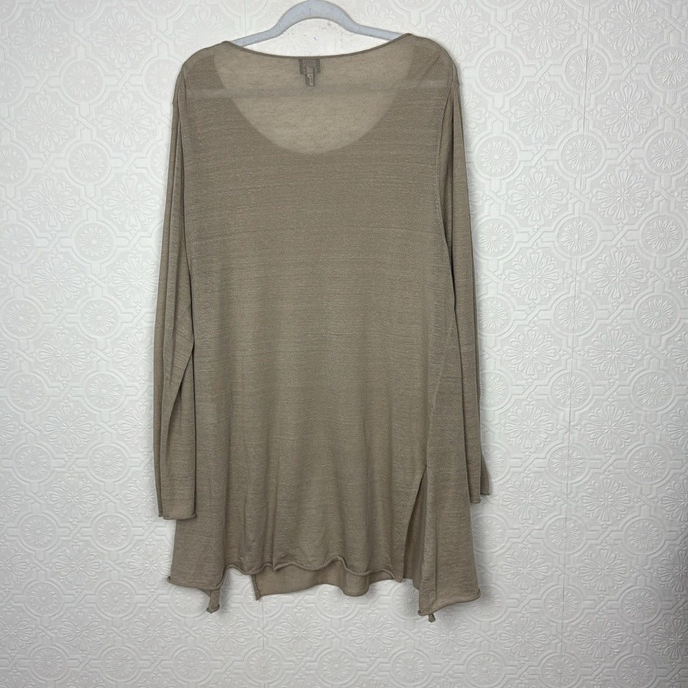 Eileen Fisher Linen Nylon Sheer Lightweight Breathable Tunic Shirt Long Sleeve - Picture 8 of 8